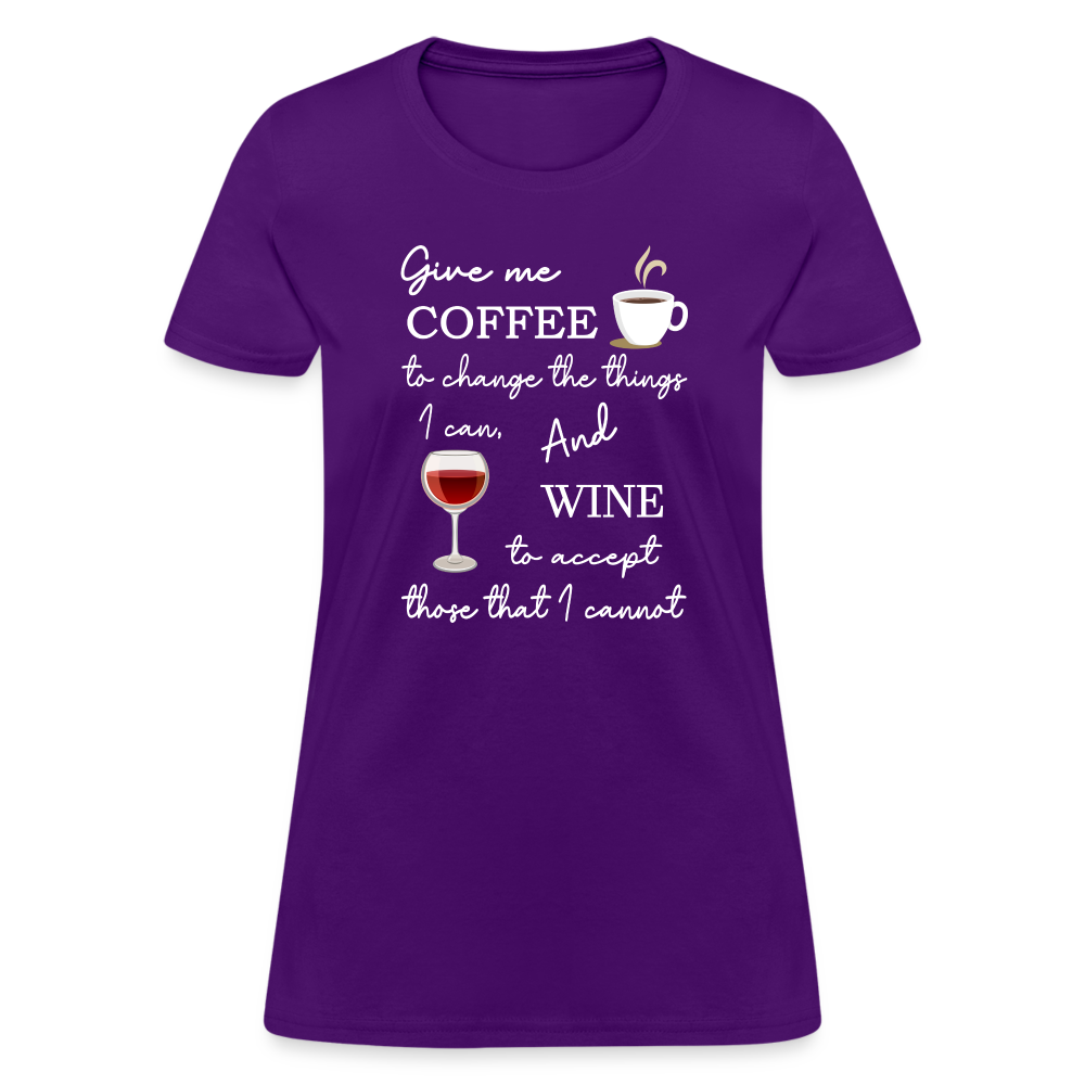 Coffee and Wine Women's T-Shirt - purple