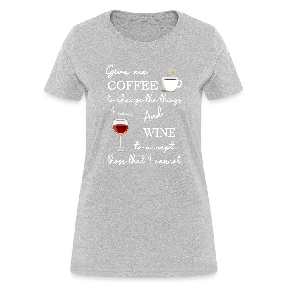 Coffee and Wine Women's T-Shirt - heather gray