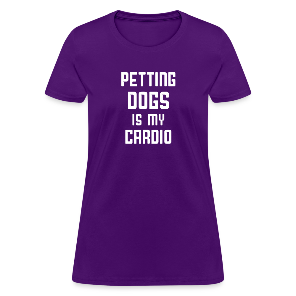 Petting Dogs Is My Cardio Women's T-Shirt - purple