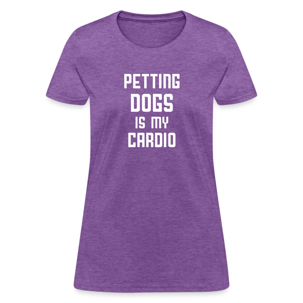 Petting Dogs Is My Cardio Women's T-Shirt - purple heather