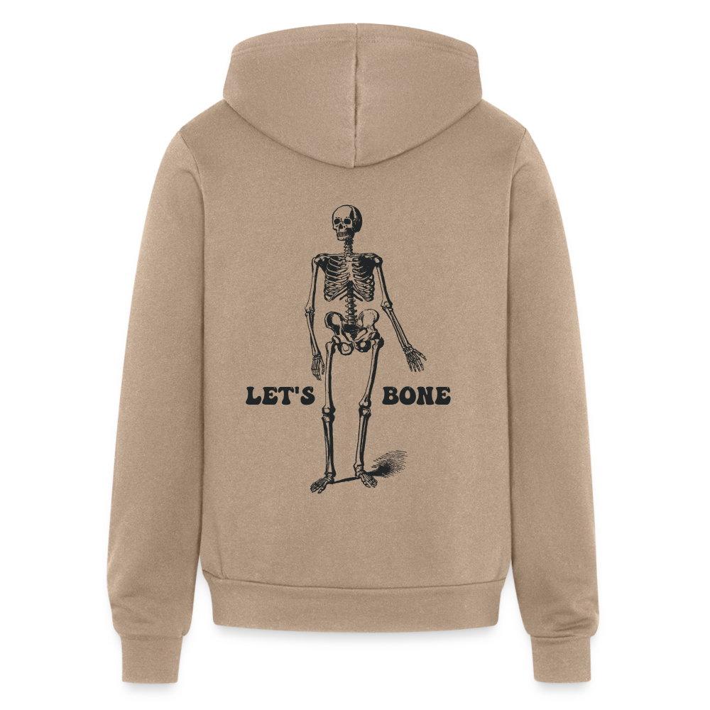 Let's Bone Unisex Zip-Up Hoodie - tan