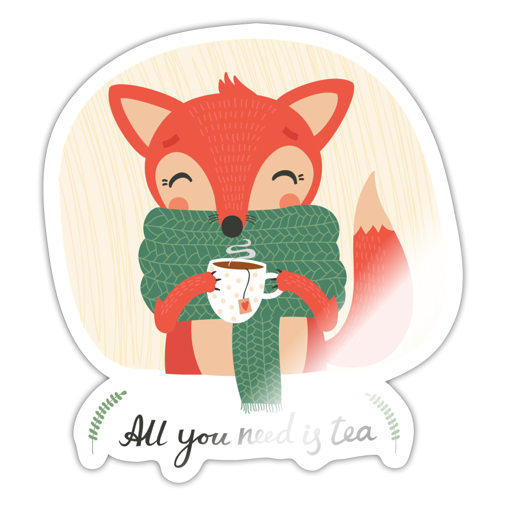 All You Need Is Tea Sticker - white glossy