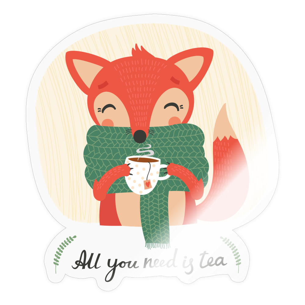 All You Need Is Tea Sticker - transparent glossy