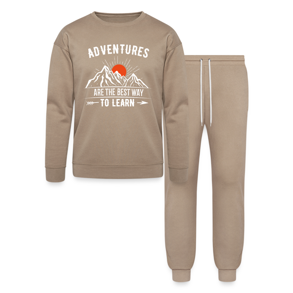 Adventures Are The Best Way To Learn Bella + Canvas Unisex Lounge Wear Set - tan