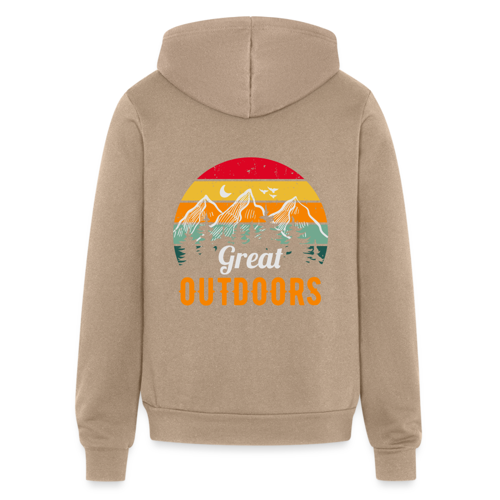 Great Outdoors Bella + Canvas Unisex Full Zip Hoodie - tan