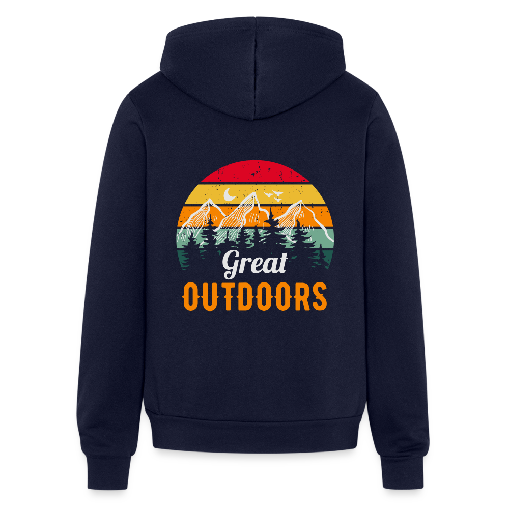 Great Outdoors Bella + Canvas Unisex Full Zip Hoodie - navy