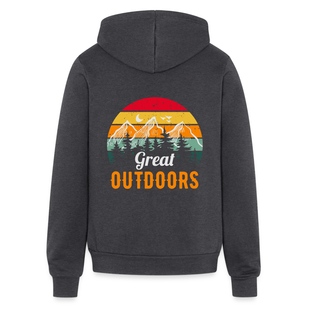 Great Outdoors Bella + Canvas Unisex Full Zip Hoodie - charcoal grey