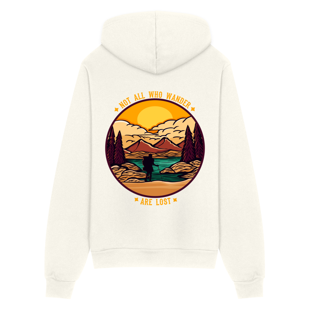 Not All Who Wonder Are Lost Bella + Canvas Unisex Full Zip Hoodie - vintage white