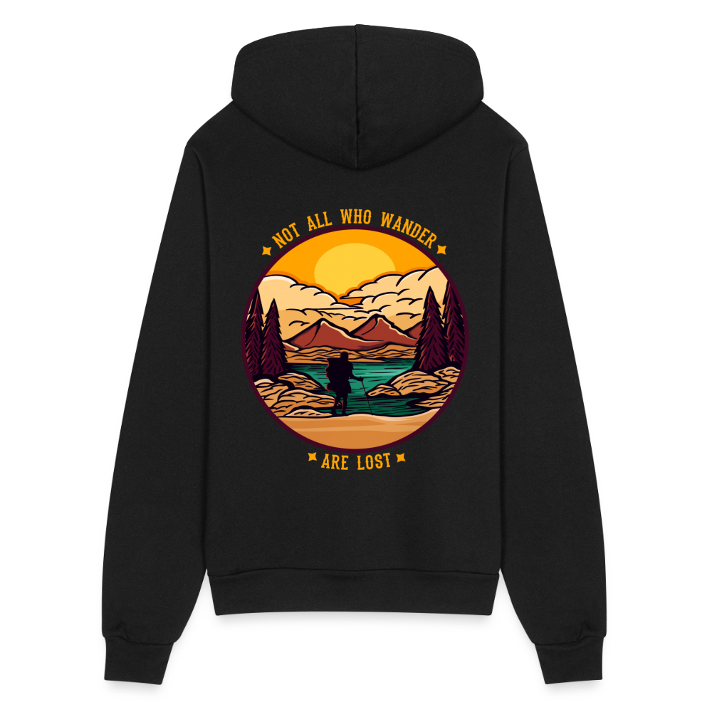 Not All Who Wonder Are Lost Bella + Canvas Unisex Full Zip Hoodie - black