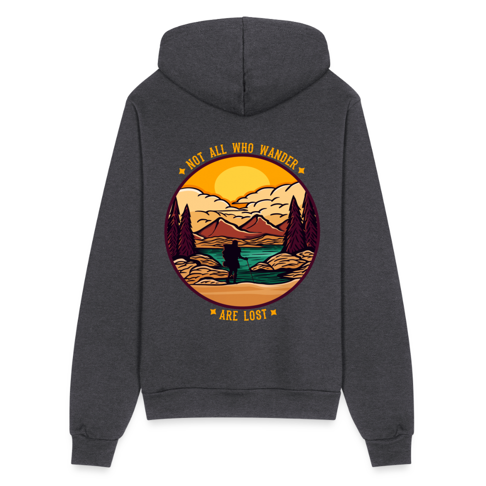 Not All Who Wonder Are Lost Bella + Canvas Unisex Full Zip Hoodie - charcoal grey