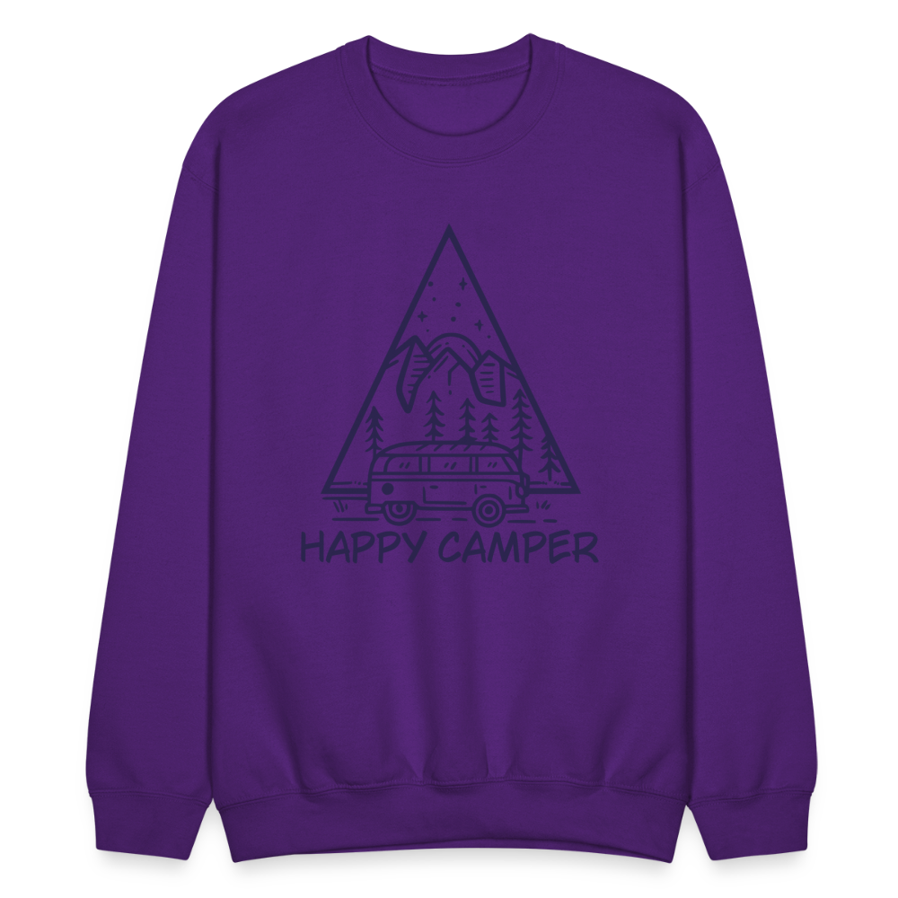 Happy Camper Crewneck Sweatshirt - purple