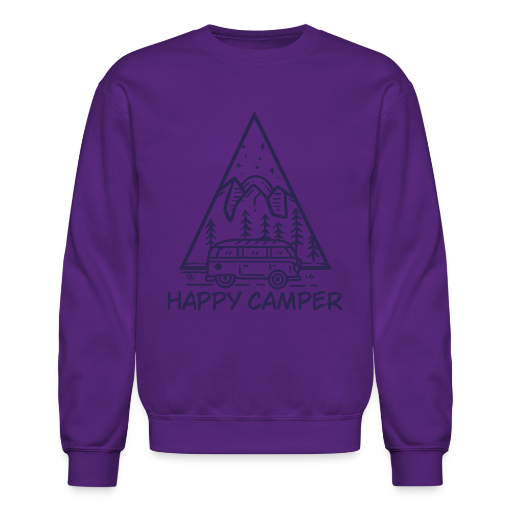 Happy Camper Crewneck Sweatshirt - purple