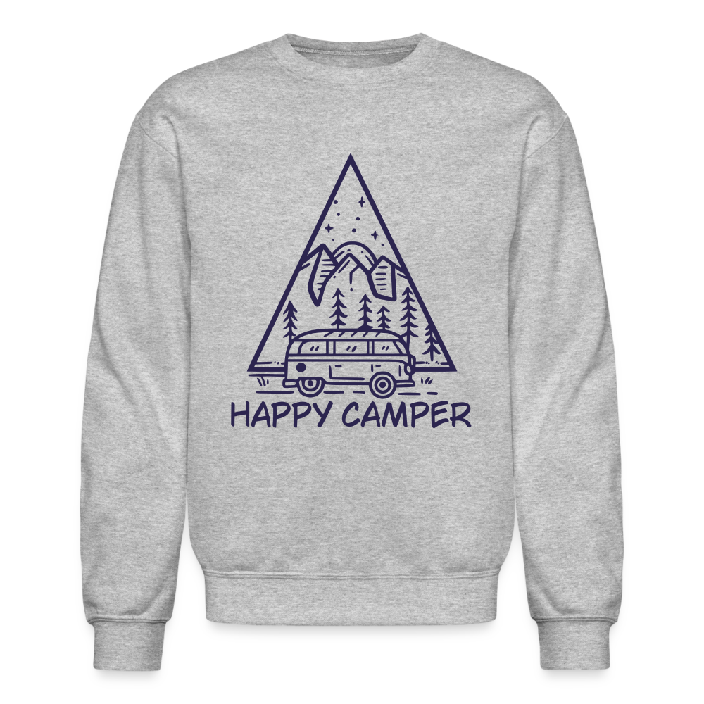 Happy Camper Crewneck Sweatshirt - heather gray