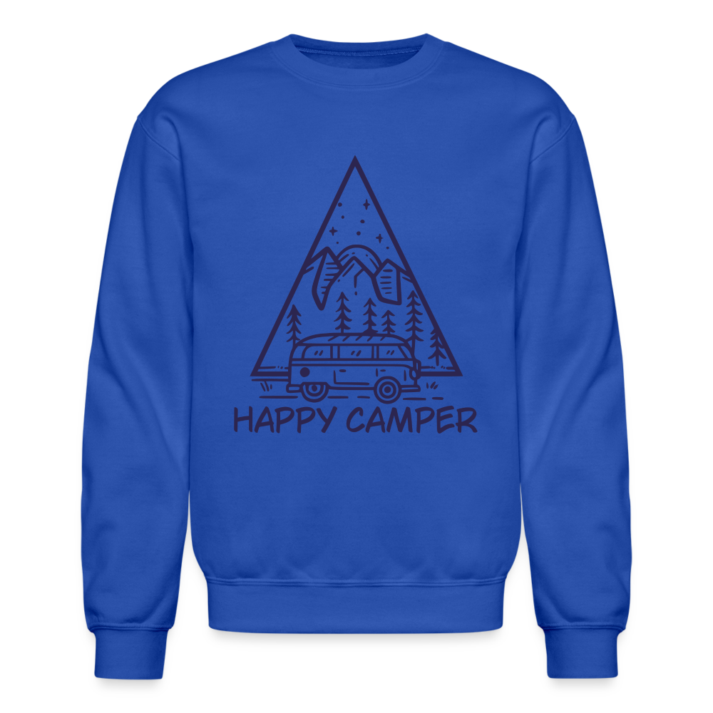 Happy Camper Crewneck Sweatshirt - royal blue
