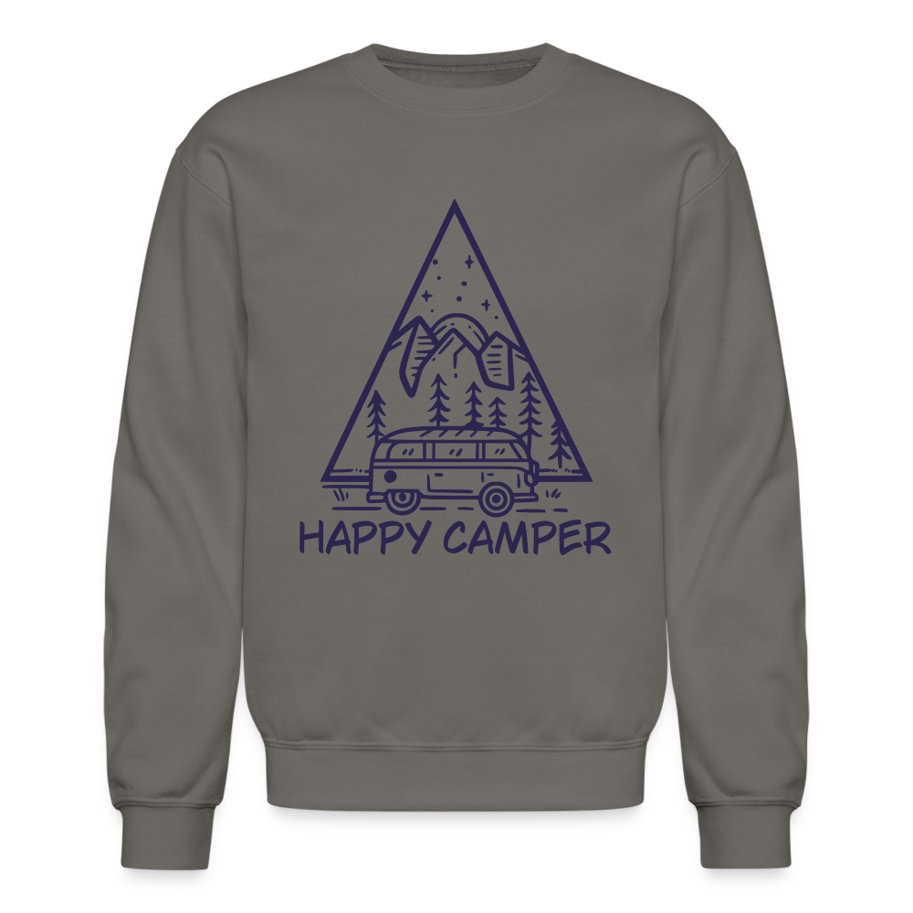 Happy Camper Crewneck Sweatshirt - asphalt gray