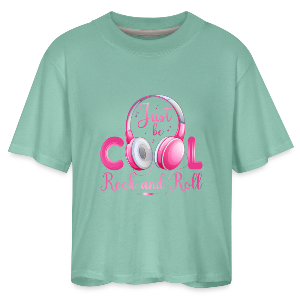 Just Be Cool Rock & Roll Women's Boxy Tee - saltwater