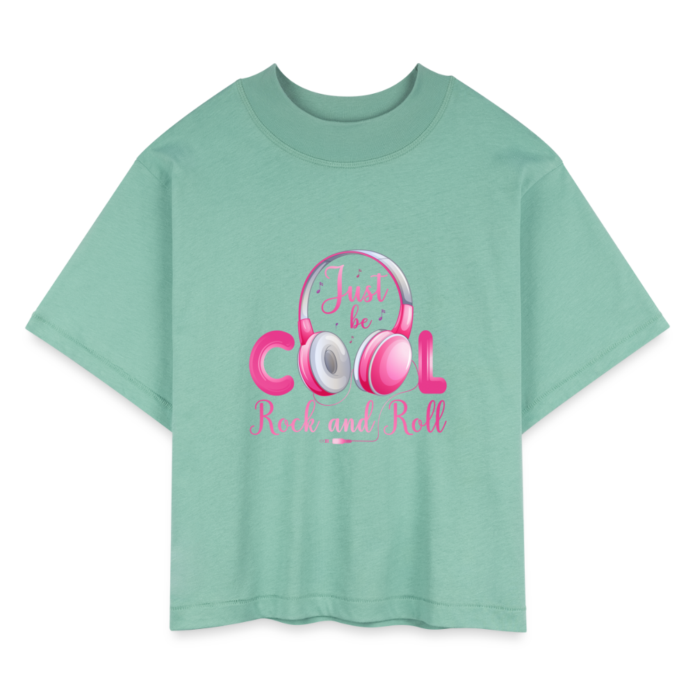 Just Be Cool Rock & Roll Women's Boxy Tee - saltwater