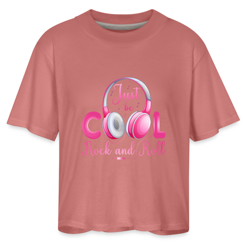 Just Be Cool Rock & Roll Women's Boxy Tee - mauve