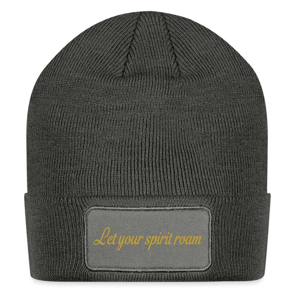 Let Your Spirit Roam Patch Beanie - charcoal grey