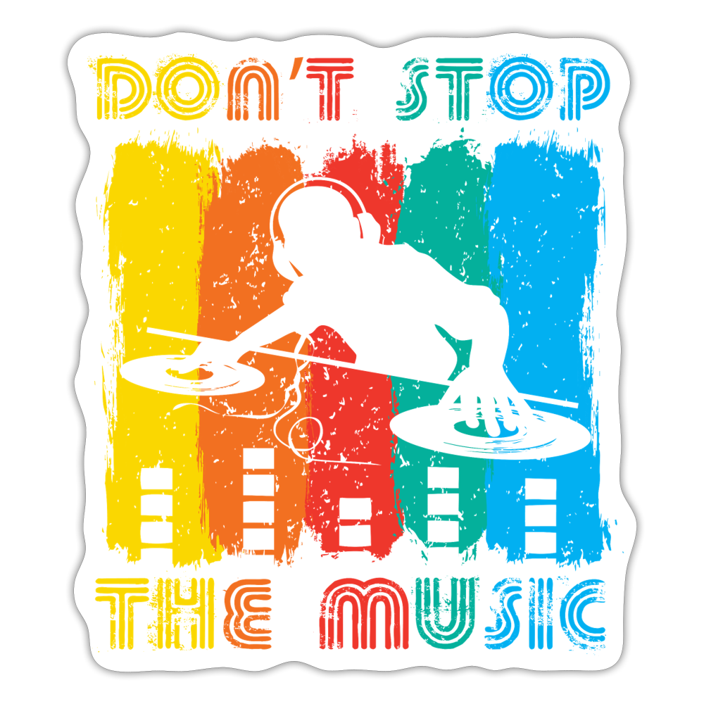 Don't Stop The Music Sticker - white matte