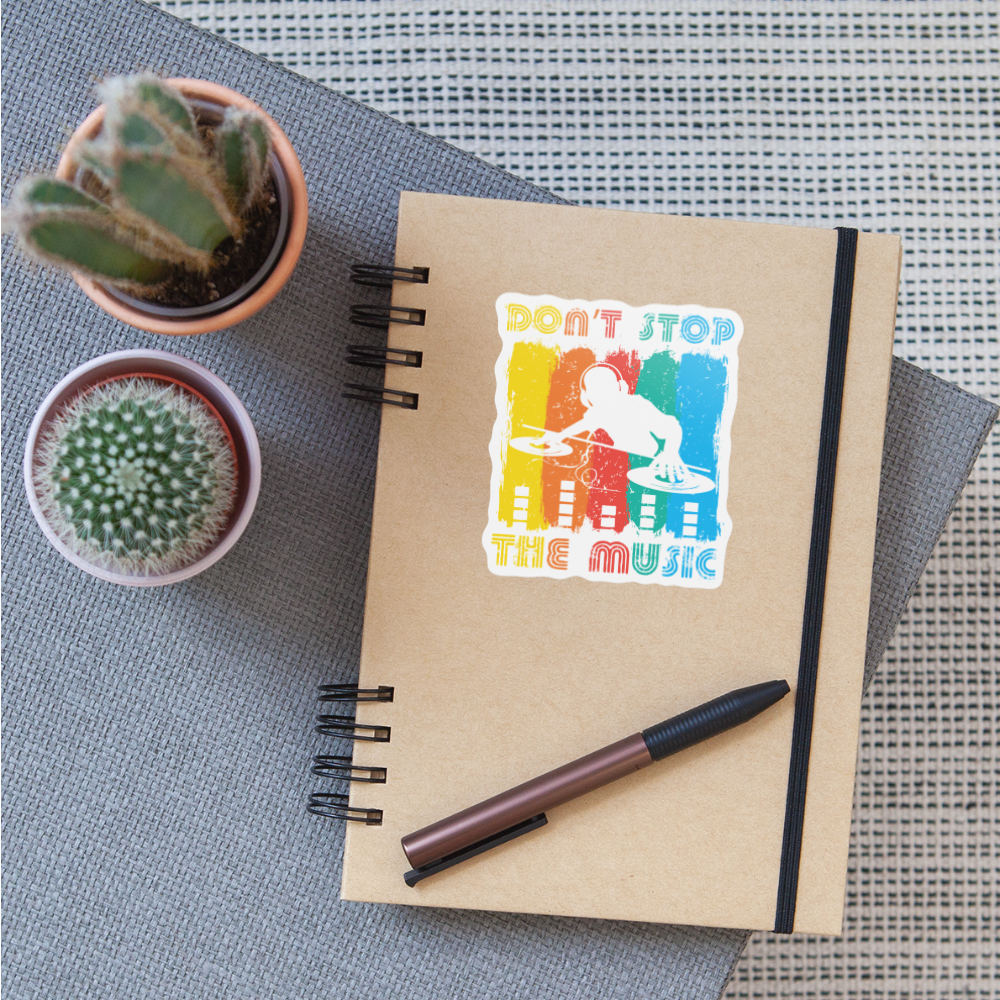 Don't Stop The Music Sticker - white matte