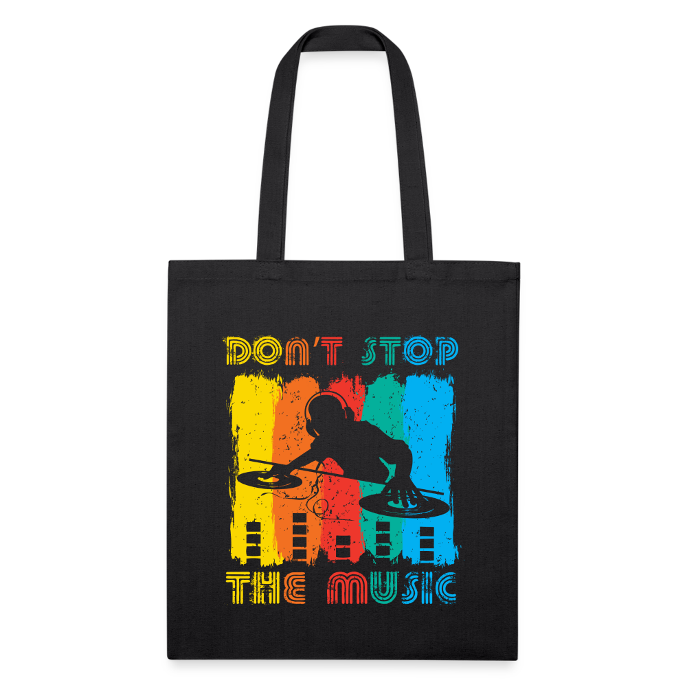 Don't Stop The Music Recycled Tote Bag - black