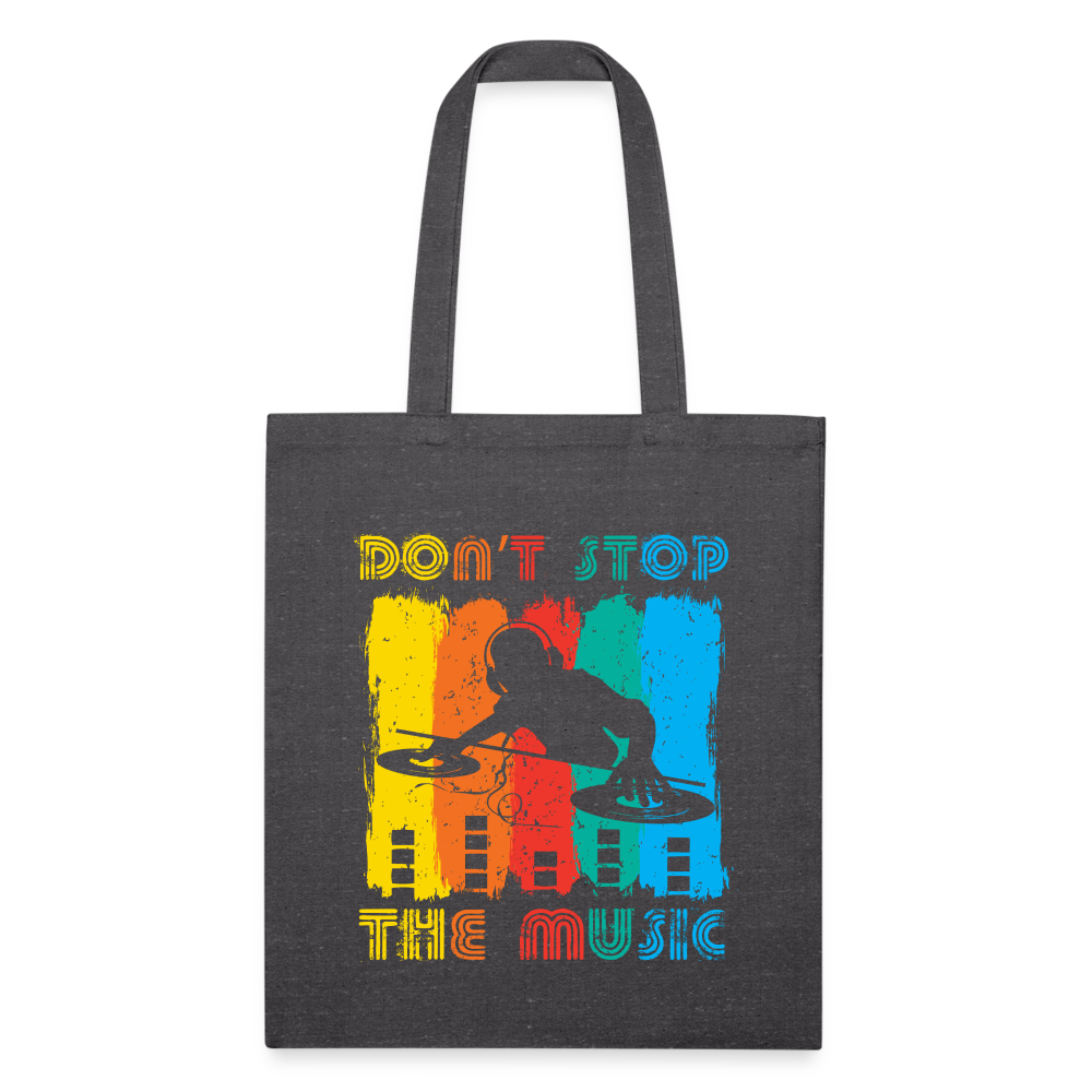 Don't Stop The Music Recycled Tote Bag - charcoal grey