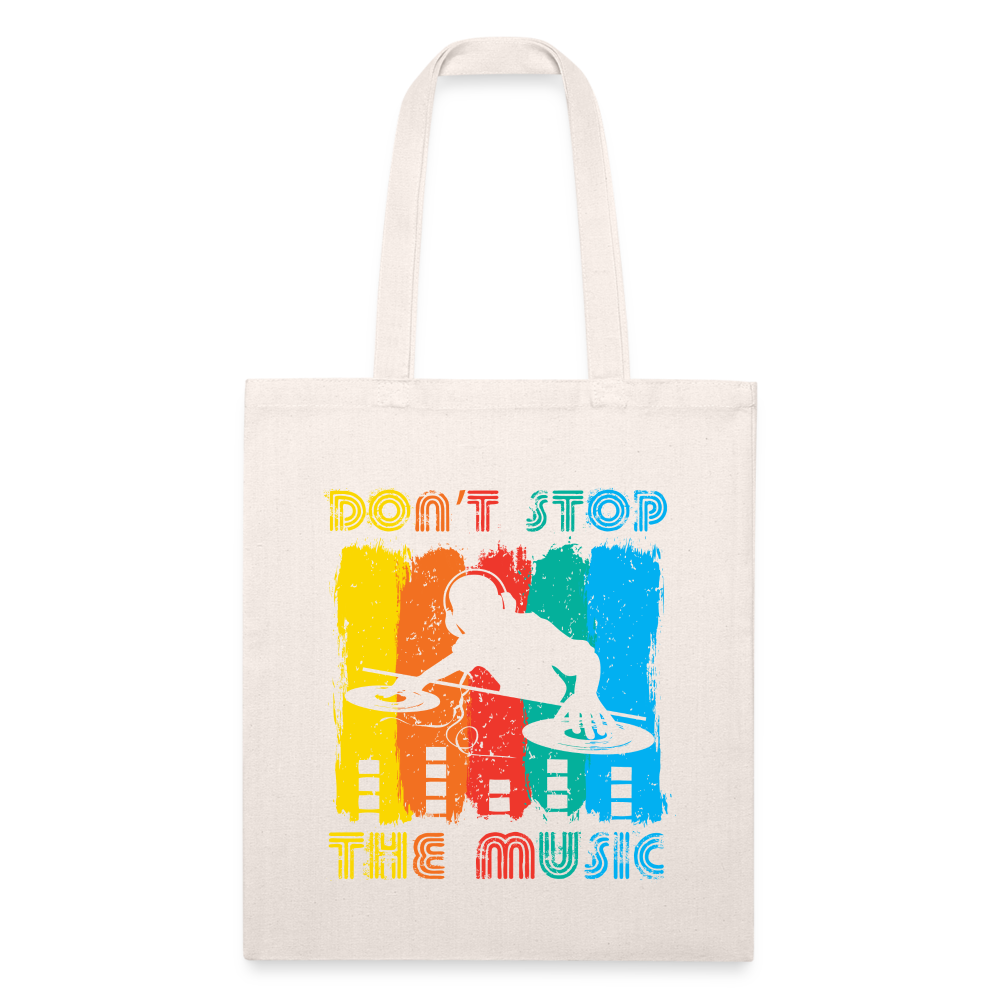 Don't Stop The Music Recycled Tote Bag - natural