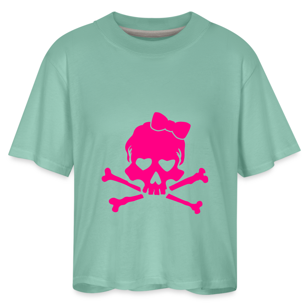 Skull With Heart Eyes Women's Boxy Tee - saltwater