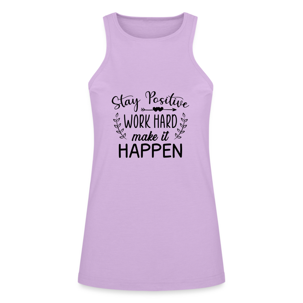Stay Positive, Work Hard, Make it Happen. American Apparel Women’s Racerneck Tank - lilac