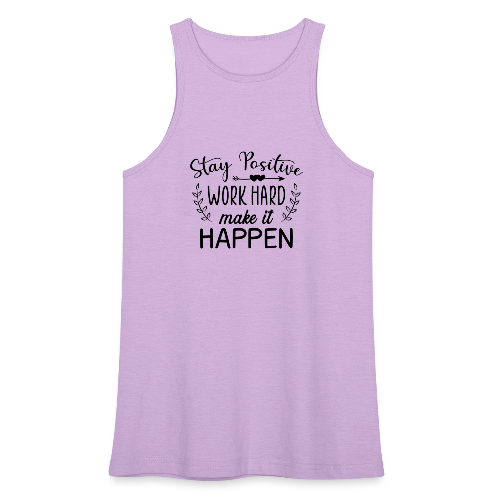 Stay Positive, Work Hard, Make it Happen. American Apparel Women’s Racerneck Tank - lilac