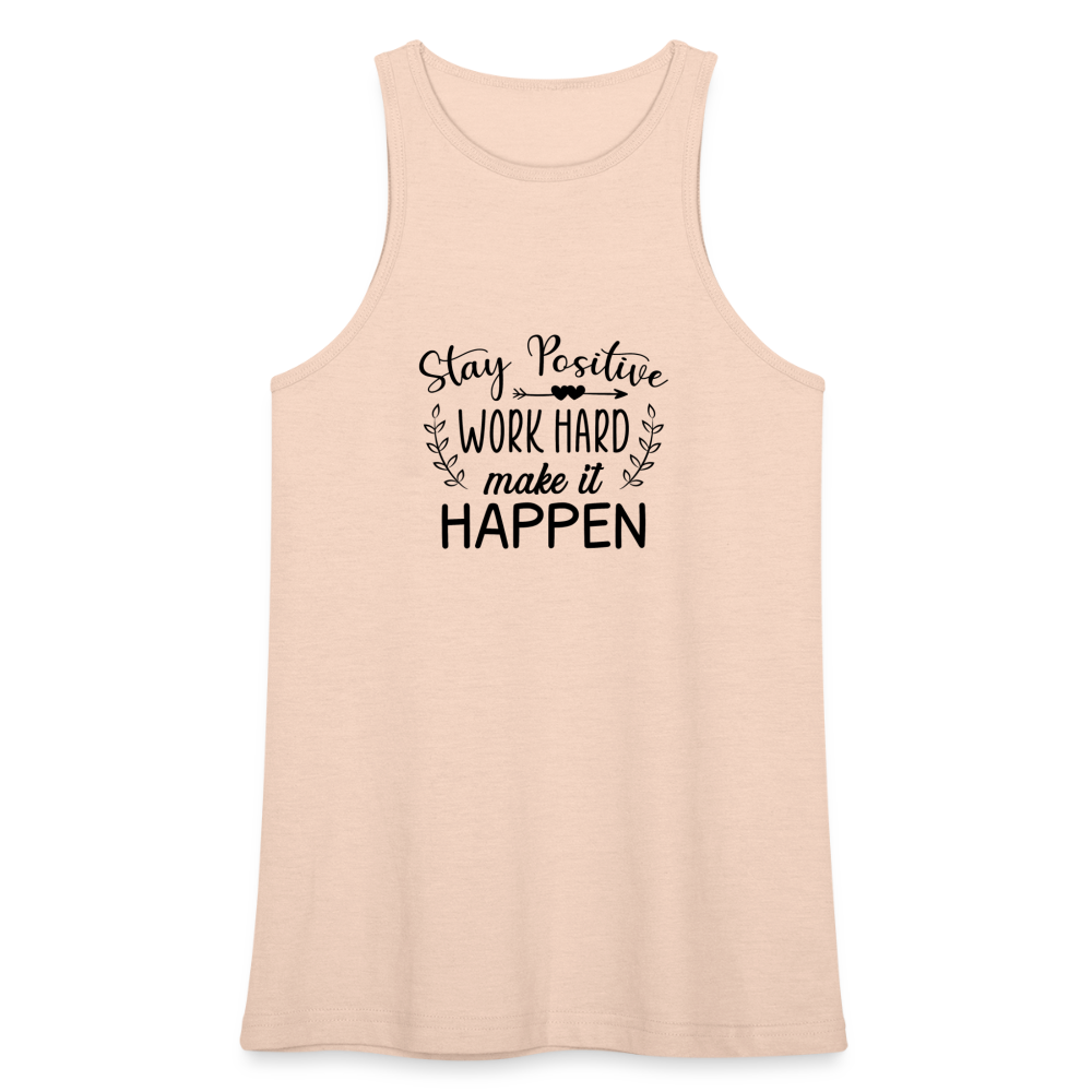 Stay Positive, Work Hard, Make it Happen. American Apparel Women’s Racerneck Tank - natural