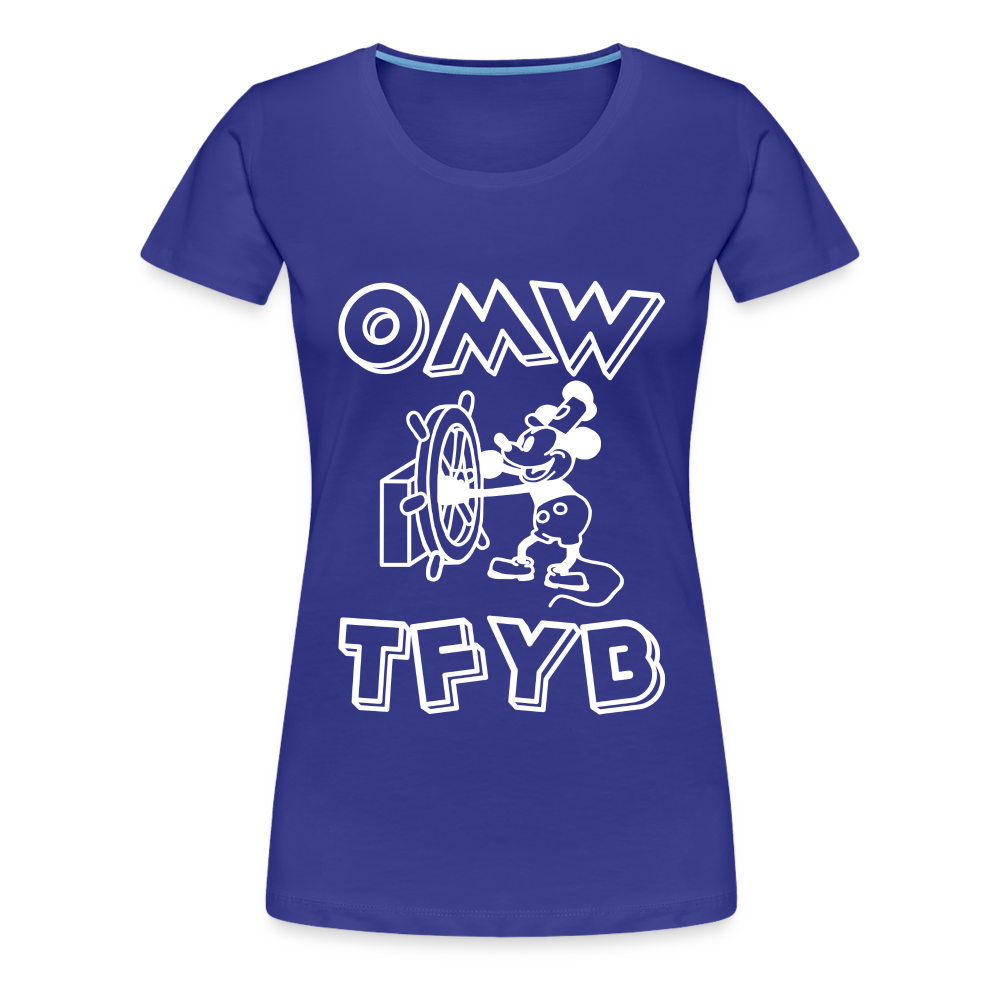 White Steamboat Willie OMWTFYB Women's T-Shirt - royal blue