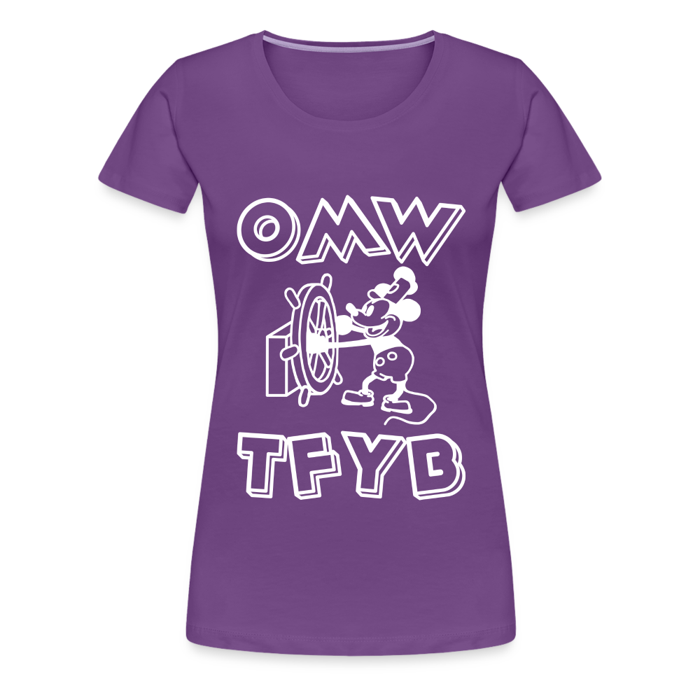 White Steamboat Willie OMWTFYB Women's T-Shirt - purple