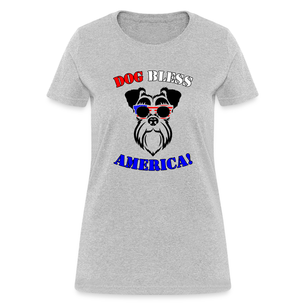 Dog Bless America Women's T-Shirt - heather gray