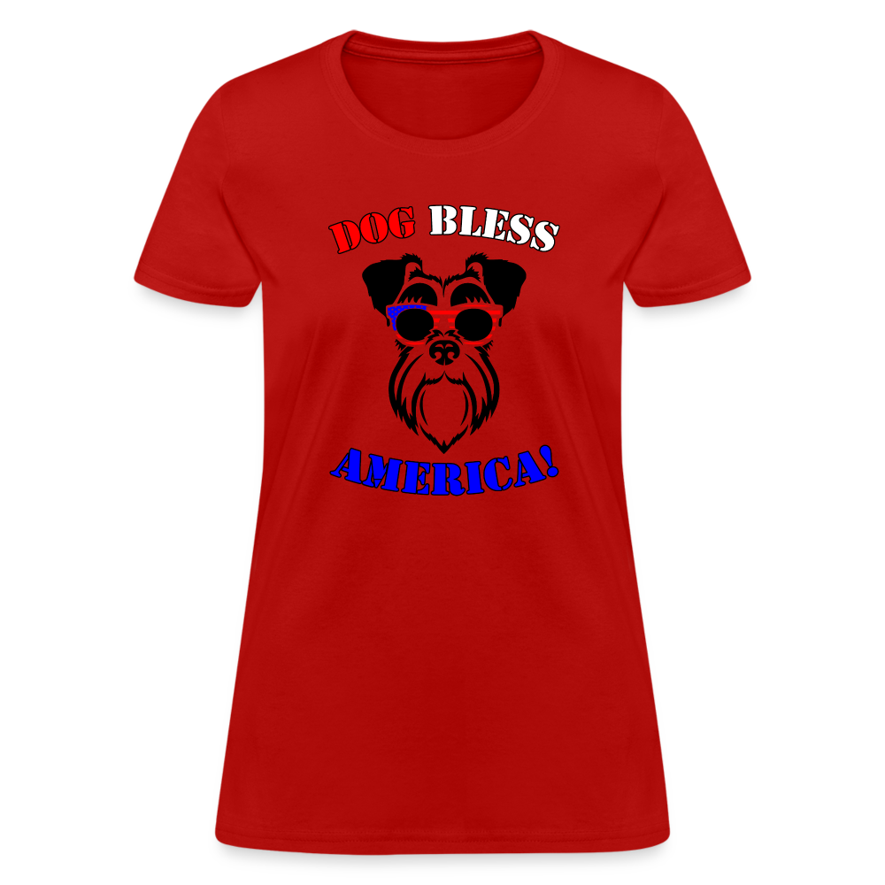 Dog Bless America Women's T-Shirt - red