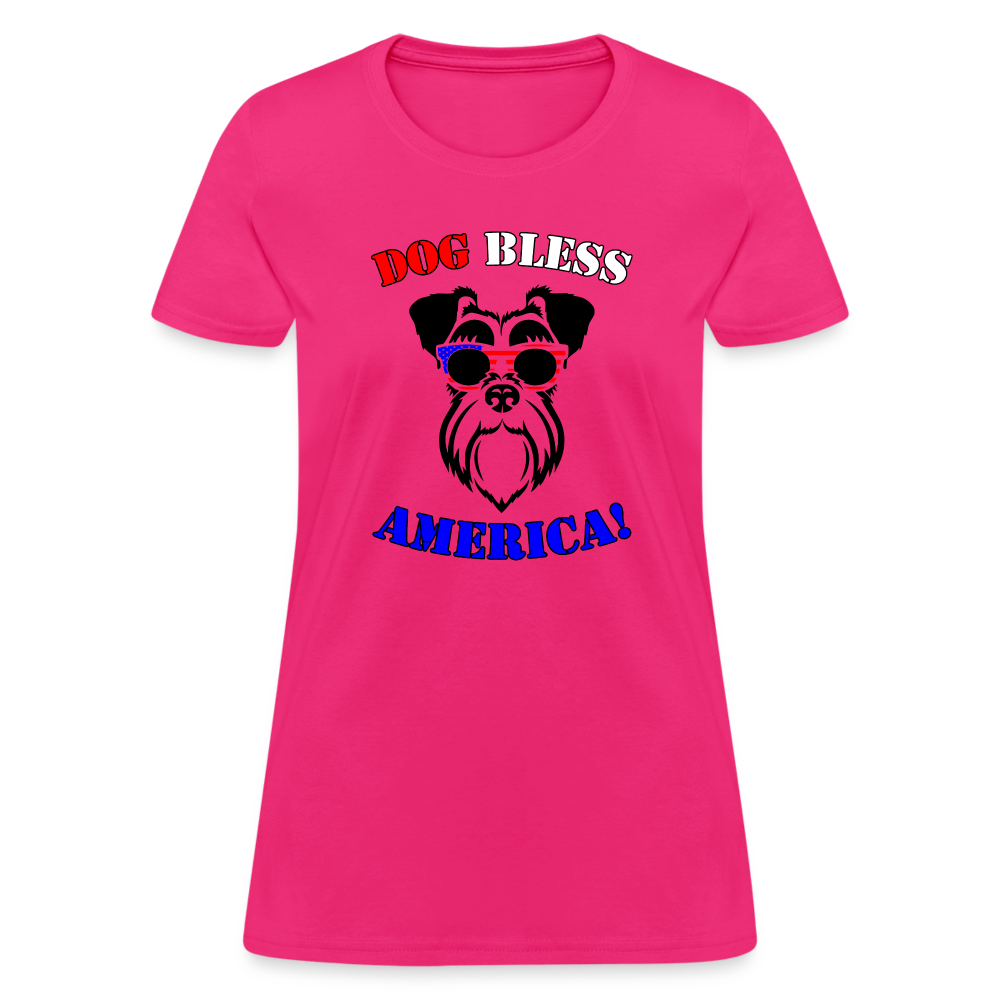Dog Bless America Women's T-Shirt - fuchsia