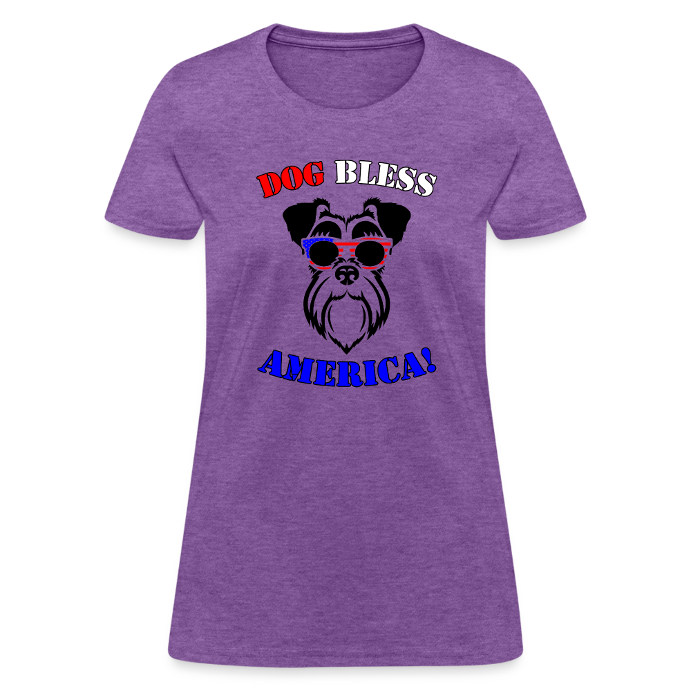 Dog Bless America Women's T-Shirt - purple heather