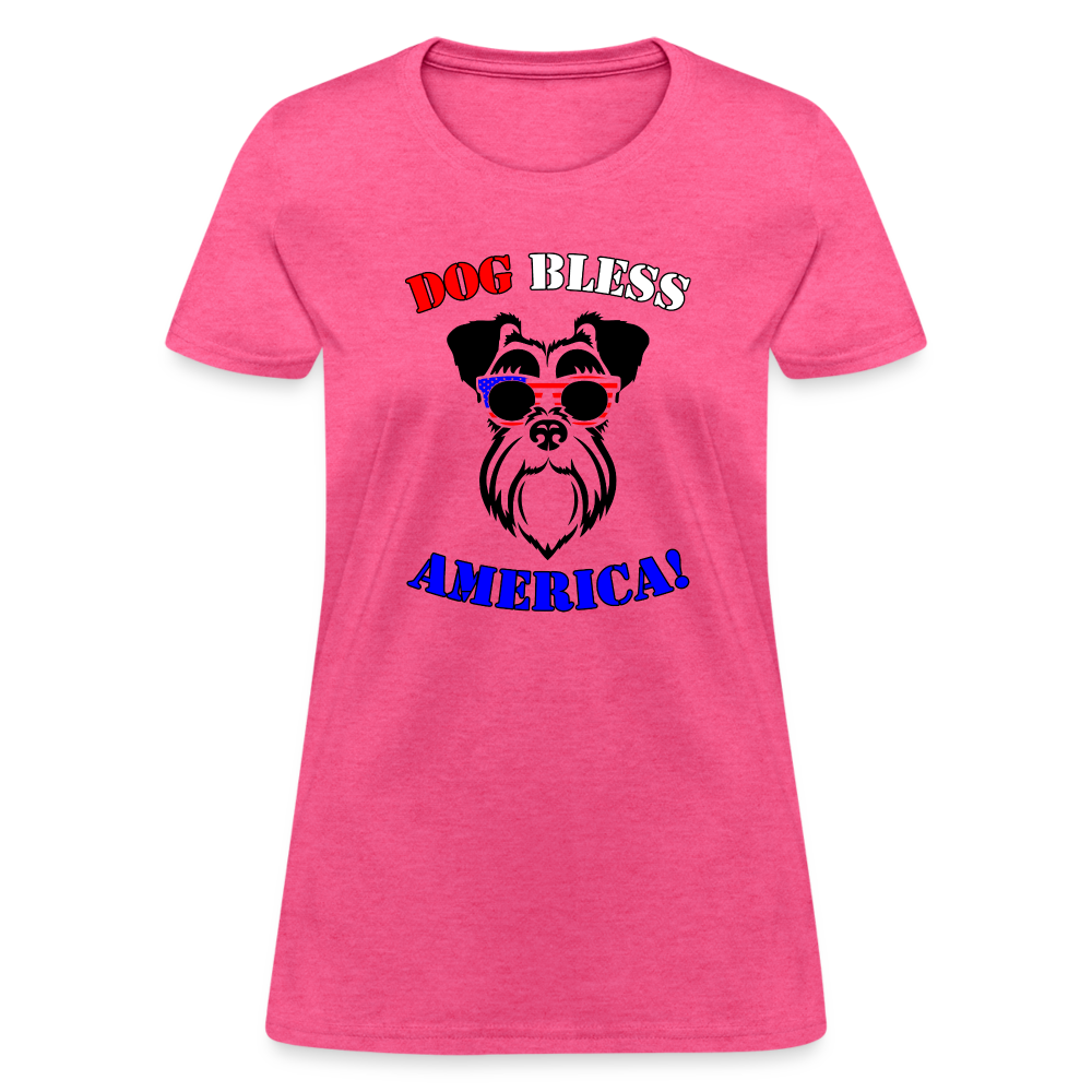 Dog Bless America Women's T-Shirt - heather pink