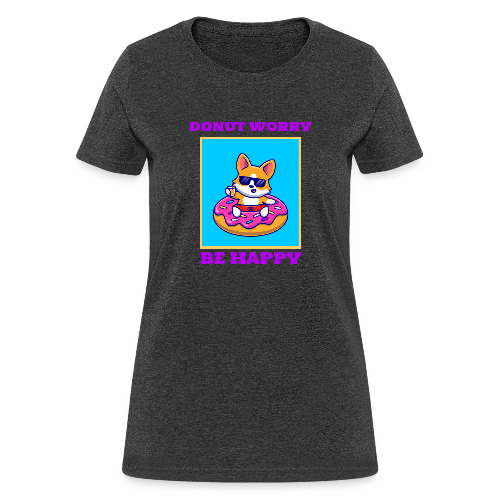Donut Worry Women's T-Shirt - heather black