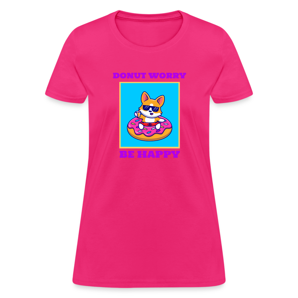 Donut Worry Women's T-Shirt - fuchsia