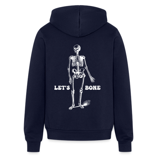 Let's Bone Unisex Zip-Up Hoodie - navy