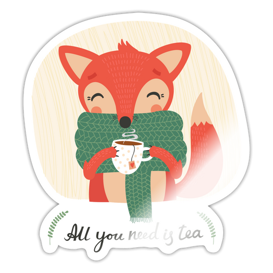All You Need Is Tea Sticker - white glossy