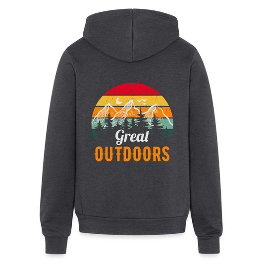 Great Outdoors Bella + Canvas Unisex Full Zip Hoodie - charcoal grey