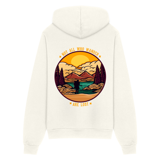 Not All Who Wonder Are Lost Bella + Canvas Unisex Full Zip Hoodie - vintage white