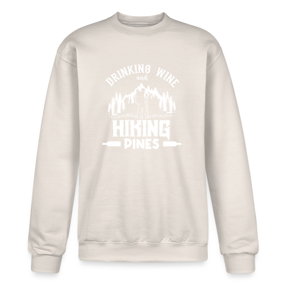 Drinking Wine And Hiking Pines Champion Unisex Powerblend Sweatshirt - Sand