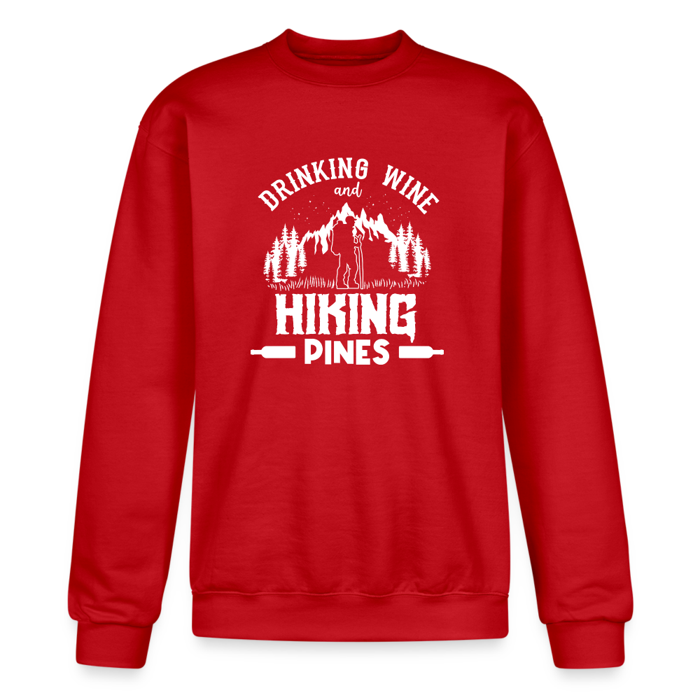 Drinking Wine And Hiking Pines Champion Unisex Powerblend Sweatshirt - Scarlet