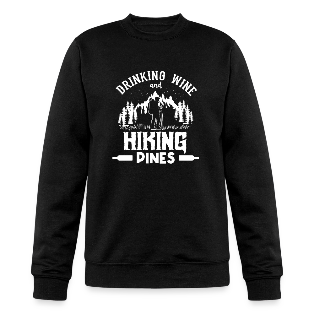 Drinking Wine And Hiking Pines Champion Unisex Powerblend Sweatshirt - black