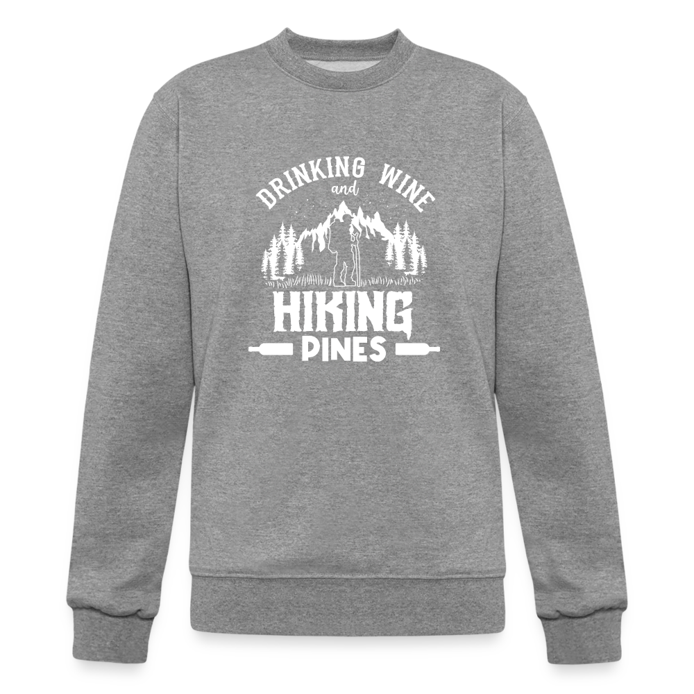 Drinking Wine And Hiking Pines Champion Unisex Powerblend Sweatshirt - heather gray