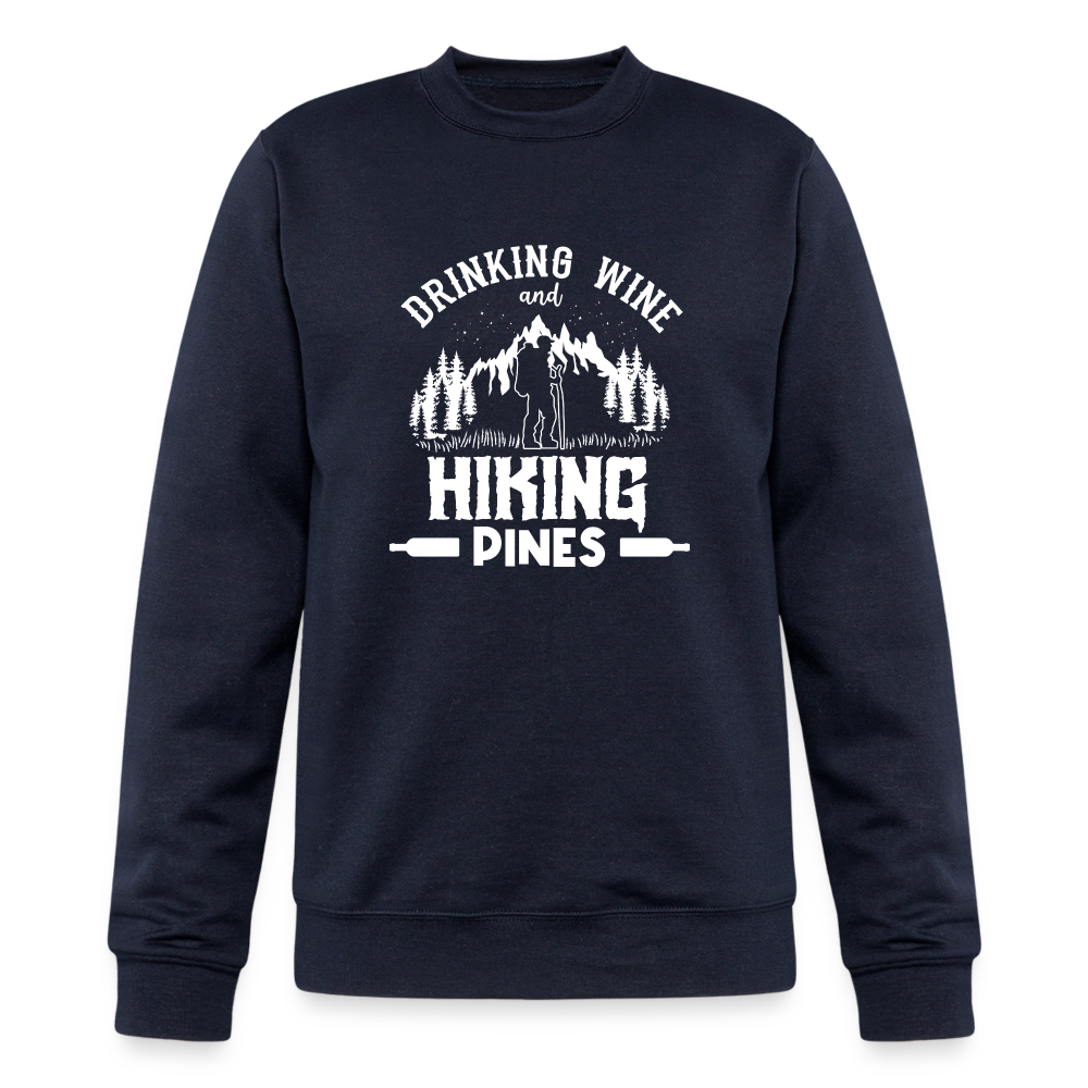 Drinking Wine And Hiking Pines Champion Unisex Powerblend Sweatshirt - navy